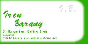 iren barany business card